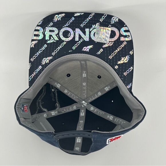 Men's NFL Denver Broncos Basic 9FIFTY Original Fit Snapback Orange Navy One Size - Picture 5 of 8